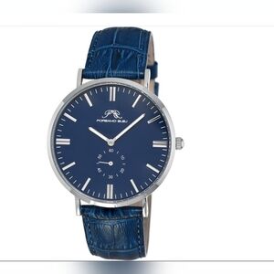 PORSAMO BLEU Henry Watch Dsgn W- Stainless Steel Case & Lux Leather